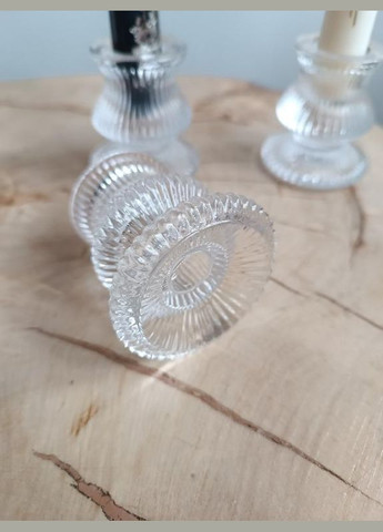 Свічник скляний двосторонній | для столових та формових свічок | міцний, універсальний No Brand (330766780)