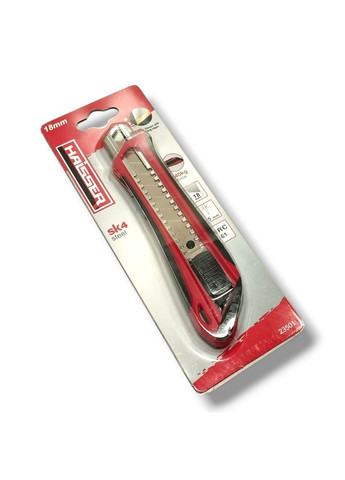 Ніж пластиковий 18 мм, сегментоване лезо, гумові вставки (арт.23501) Haisser (337360826)