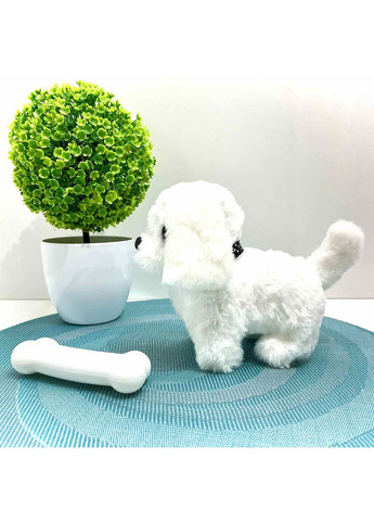 Собачка интерактивная ходит издает звуки шевелит хвостиком в рюкзаке Белая (777-23B) No Brand (352475257)