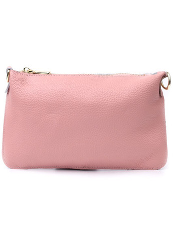 Красива жіноча сумка-клатч з двома ременями з натуральної шкіри 22644 Рожева Vintage (298570057)