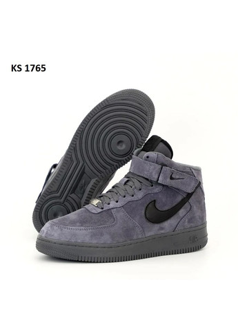 Сірі Осінні кросівки чоловічі nike air force 1 07 high gray найк аір форс 1 преміум No Brand