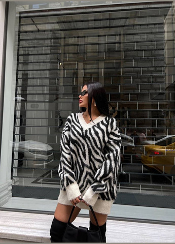 Молочний светр туніка зебра молочна You Best