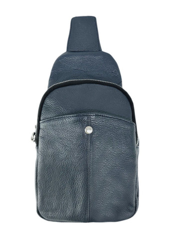 Стильна чоловіча сумка-слінг нагрудна з натуральної шкіри на блискавці, синій LQ 817550 (280931052)