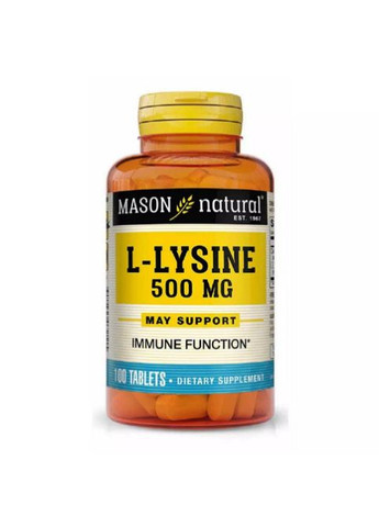 L-Lysine 500 mg 100 Tabs Mason Natural (288050771)