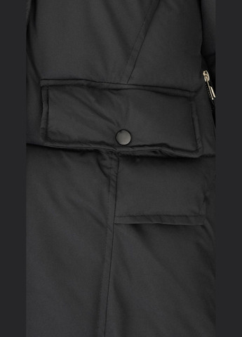 Черная зимняя куртка однотонная женская 8515 черный shop (2000999163432) On me