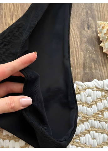 Чорний літній жіночий літній розкішний чорний купальник бандо із парео No Brand