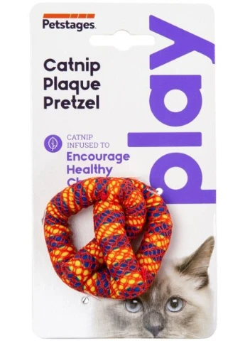 Іграшка для кішок Сатніп Plaque Away Pretzel Org Претцель з котячою м'ятою Червона (pt333) Petstages (380984677)