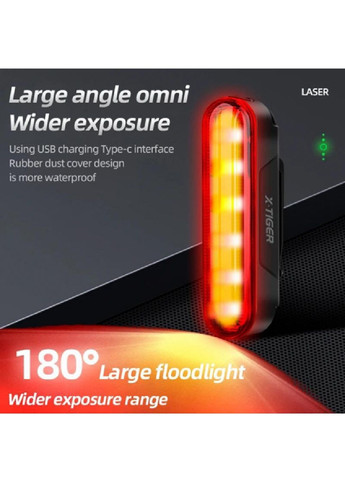 Велосипедний ліхтар велофонарик акумуляторний з лазерною розміткою на 6 LED світлодіодів 8х2.4х1.9 см (477877-Prob) Unbranded (300624706)