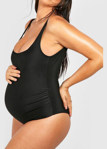 Черный летний купальник слитный для беременных Boohoo