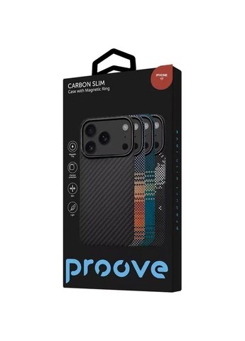 Чехол Carbon Slim with Magnetic Ring для Apple iPhone 17 Glowrise (PCCSIP170052) [161305] Proove (400884363)
