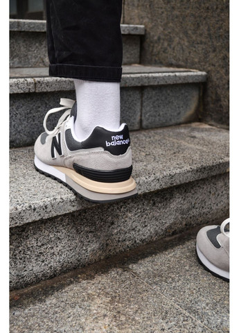 КРОССОВКИ ЖЕНСКИЕ NEW BALANCE 574 GREY BLACK НЬЮ БЕЛАНС 574 No Brand серые демисезоны (368859858)