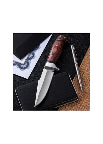 Ніж мисливський похідний з дерев'яною рукояттю в чохлі 168140 Grand Way (370770550)