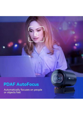 Веб-камера S600 4K 1080P 60FPS автофокус, з мікрофоном та захисною шторкою EMEET (363176661)