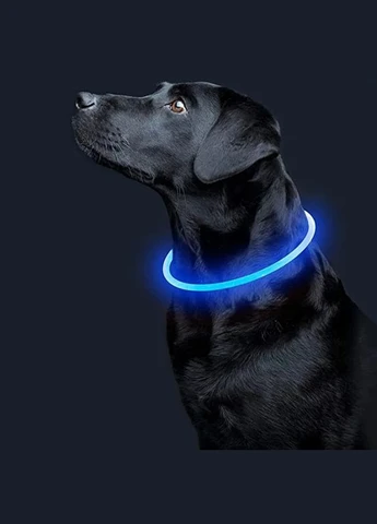 Світлодіодний L-18 Blue L LED нашийник USB світний водовідштовхувальний для собак і котів 7 шт. Lesko (352012782)