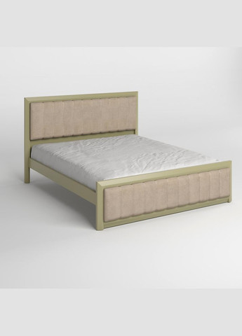 Полуторная деревянная кровать Барселона Б1 (RAL1020)/Аляска 23 (Бежевый) 120х190 см (MBG-11695) Mebigrand (366086415)