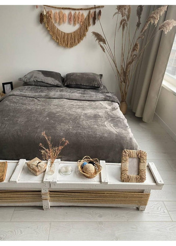 Постільна білизна Асвальтний, плюш Евро розмір, наволочки 70/70 No Brand (363193031)