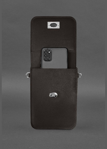 Шкіряна сумка для телефону Tina Темно-коричнева (A-028825) BlankNote (327874131)