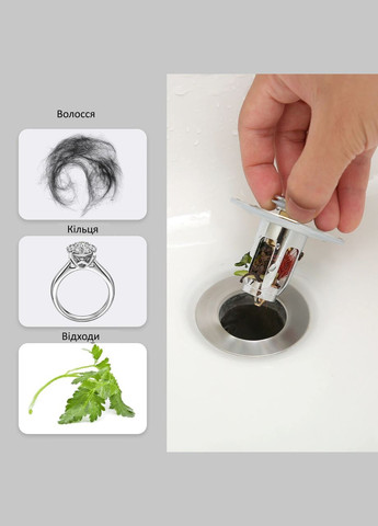 Зливний фільтр з відскоком натискального типу для отворів 26-48 мм (AH0091_1) No Brand (317252833)