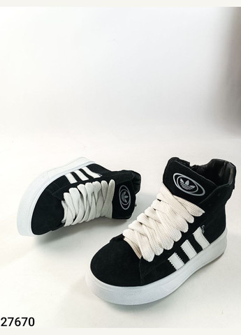 Стильні жіночі хайтопи No Brand чорно-білі зими (305000276)