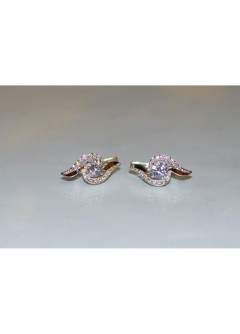 Срібні сережки з накладками з золота Silver Style (366813026)