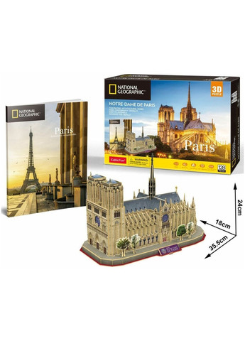 3D Пазл CubicFun Нотр-Дам-де-Пари, 128 элементов () National Geographic DS0986h (366524157)