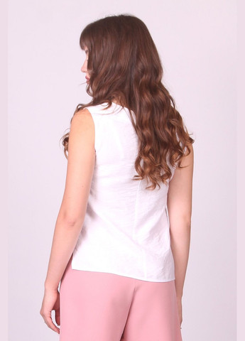 Біла блузка жіночий 055 льон жатка біла Актуаль