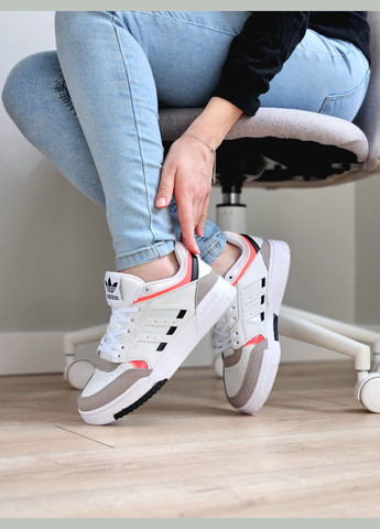 Кроссовки женские и мужские Adidas Drop Step low white | Адидас Дроп Степ белые No Brand белые демисезоны (307397805)