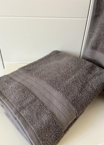 Банний рушник махровий 70×140 см Vishnya сірий