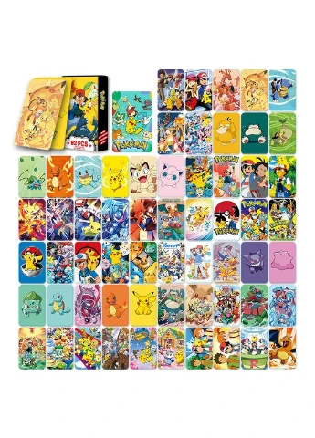 Покемон фотокартки двосторонні картки наклейки Pokemon набір карток 92 шт Shantou (332996861)