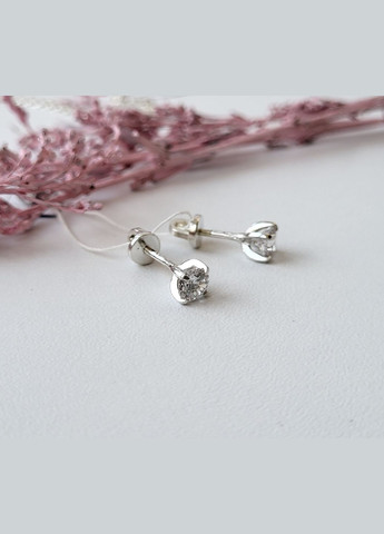 Серебряные серьги гвоздики с Белым камнем 5 мм серебро 925 пробы 2102 No Brand (306741292)