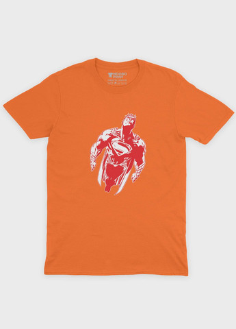 Оранжевая демисезонная футболка для мальчика с принтом супергероя - супермен (ts001-1-ora-006-009-001-b) Modno