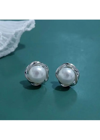 Золотисті жіночі сережки-гвоздики синій квітка з глибокими синіми пелюстками 4х3 см AurumLux724 Fashion Jewelry (367086475)