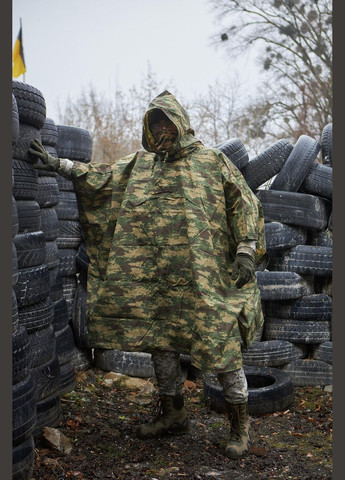 Плащ - дощовик зелений камуфляж з коричневим+ подарунок на вибір No Brand (359378660)