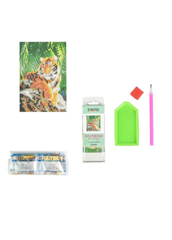 Алмазная мозаика для детей 6+ Тигр хлопковая с клеевым слоем см без подрамника Strateg (362419842)