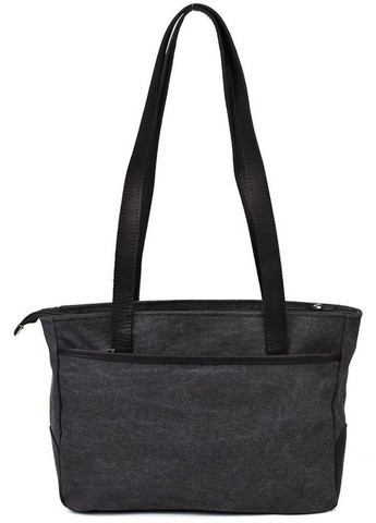 Сумка шоппер жіноча з якісного текстилю та натуральної шкіри на плече велика Чорний 39118 TARWA (353302691)