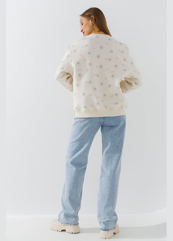 Молочный свитшот с узором женский onme-29 молочный shop (2000990783639) On me (337358614)