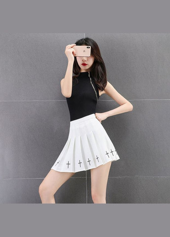 Спідниця з вишитими хрестами плісована біла No Brand (307930717)