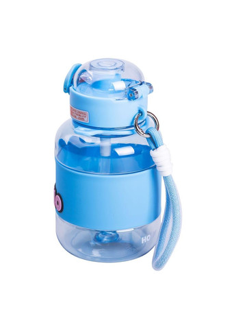 Пляшка для води дитяча з трубочкою 680 мл з ручкою та ремінцем Синя HP-14-46BL Yiwu (351431495)