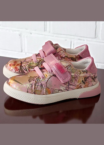 Рожеві осінні ортопедичні кросівки на липучці для дівчинки клібі Clibee
