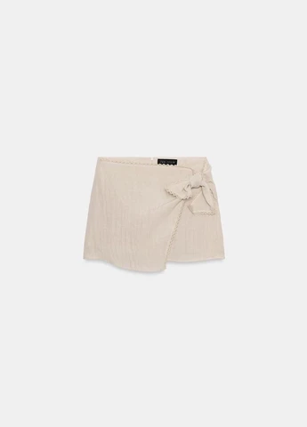 Бежевая однотонная юбка Zara