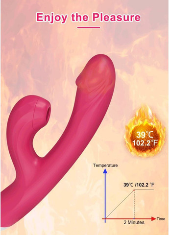 Силіконовий водонепроникний вібратор з ефектом підігріву на 10 режимів вібратори з сатисфаєром на USB живленні зігріваючий Cindylove (364202235)