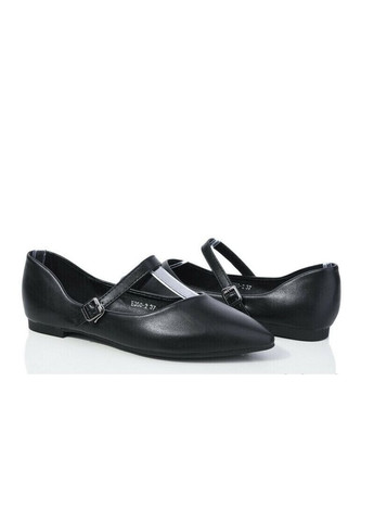 Женские черные балетки эко кожа лодочки Loretta | чёрные однотонные искусственная кожа (308366487)