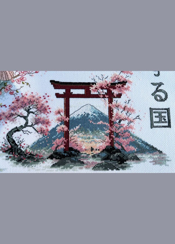 Набір для вишивки муліне ДМС та бісером "Цвітіння сакури", 38х38 см No Brand (340483439)