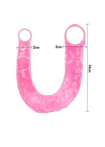 Фаллоимитатор двухсторонний гибкий гелевый Double Dong 26 см розовый No Brand (367837380)
