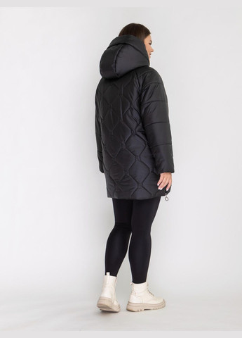 Чорна зимня жіноча зимова куртка великого розміру SK