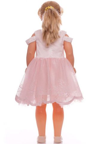 Розовое платье нарядное с коротким рукавом хлопковое с бантом розовый 92 см (39437) BABYKROHA (323470251)