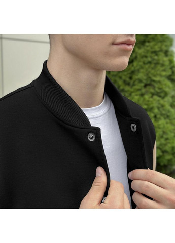 Чоловічий демісезонний чорний бомбер кежуал Freedom на кнопках (360953468)