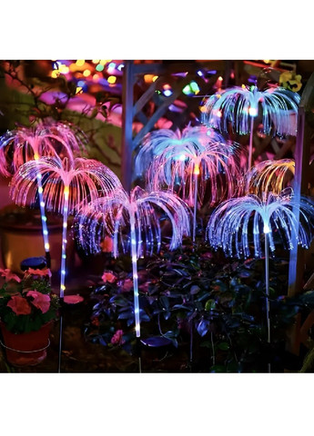 Комплект набір світлодіодні вуличні садові світильники на сонячній батареї з ефектом мерехтіння 2 штуки (481474-Prob) Медуза Unbranded (362144913)