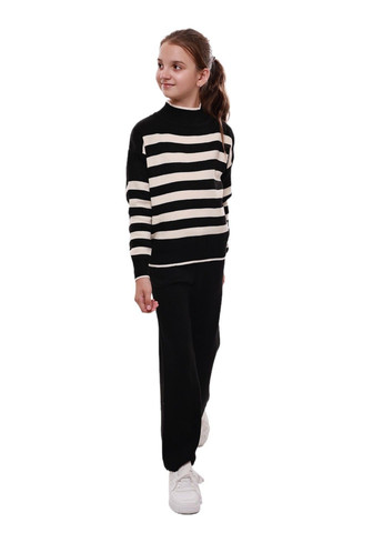 Чорно-білий костюм брючний для дівчинки підлітка No Brand