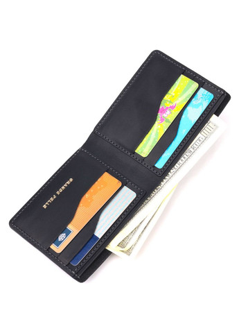 Шкіряний гаманець без застібки з відділеннями для карт та купюр чорний (sku_16754) No Brand (327819919)